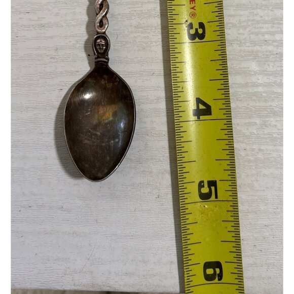 Vintage Italy Souvenir Spoon Enamel Crest Twisted Handle EPNS Silver Plate - Picture 7 of 7